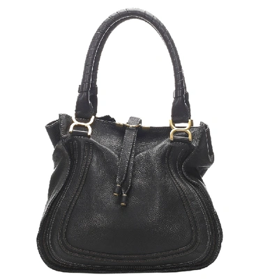 Pre-owned Chloé Black Marcie Leather Tote Bag