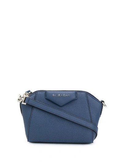 Shop Givenchy Antigona Nano Leather Bag In Blue
