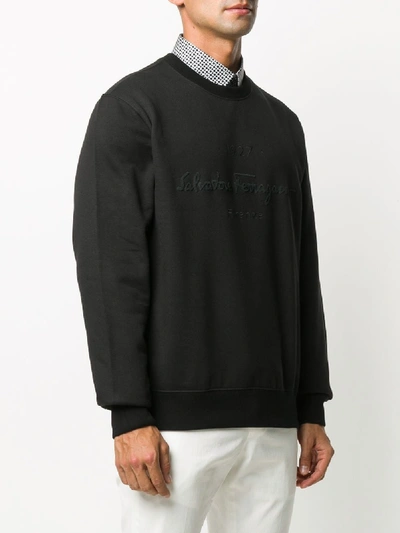 Shop Ferragamo Cotton Sweatshirt In Black