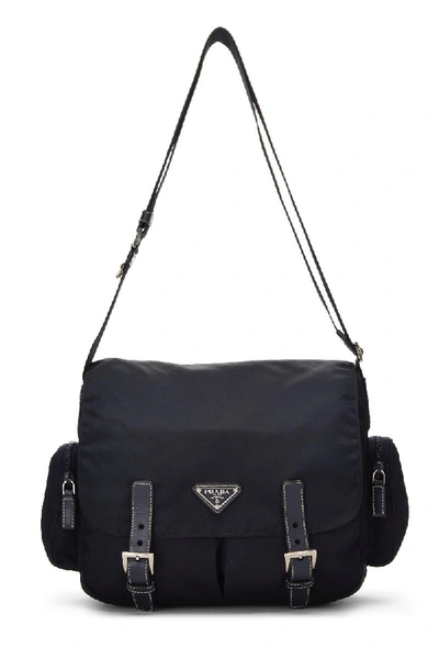 Pre-owned Prada Navy Tessuto Messenger Bag In Blue