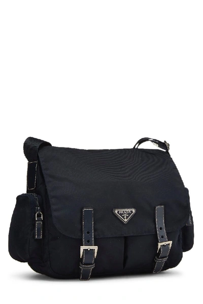 Pre-owned Prada Navy Tessuto Messenger Bag In Blue