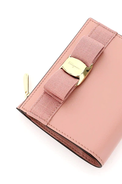 Shop Ferragamo New Vara Wallet In Pink