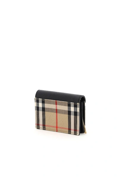 Shop Burberry Jade Card Holder Micro Bag In Black,beige,red