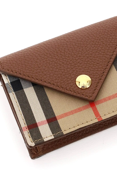Shop Burberry Jade Card Holder Micro Bag In Brown,black,red
