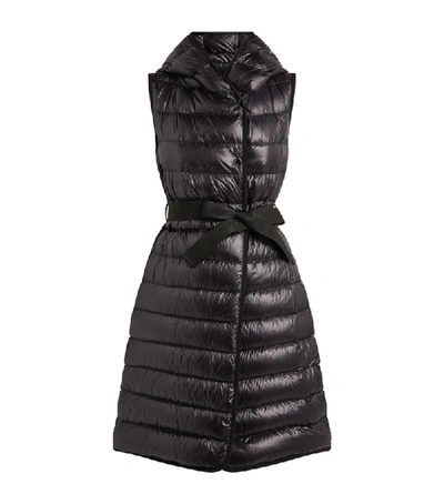 Moncler Noisette Long Quilted Down Puffer Vest In Black | ModeSens