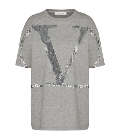 Shop Valentino Sequinned Vlogo T-shirt