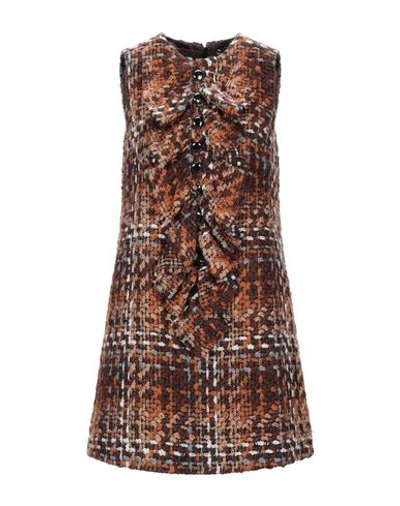Shop Dolce & Gabbana Short Dress In Brown