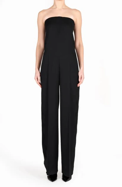 Shop Stella Mccartney Hallie Strapless Wool Jumpsuit In Black
