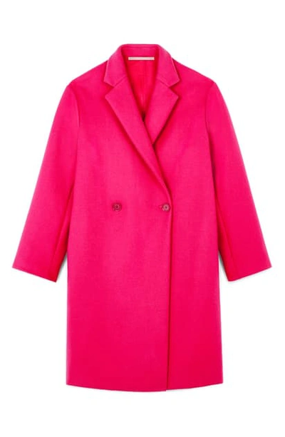 Shop Stella Mccartney Blackwood Double Breasted Wool Blend Coat In Fuchsia Pop
