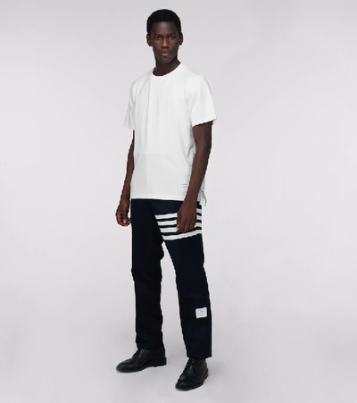 Thom Browne Navy Blue Medium Weight Cotton Jersey T-shirt In Multi