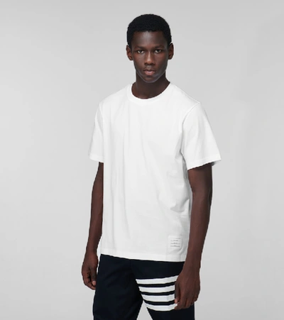 Thom Browne Navy Blue Medium Weight Cotton Jersey T-shirt In Multi