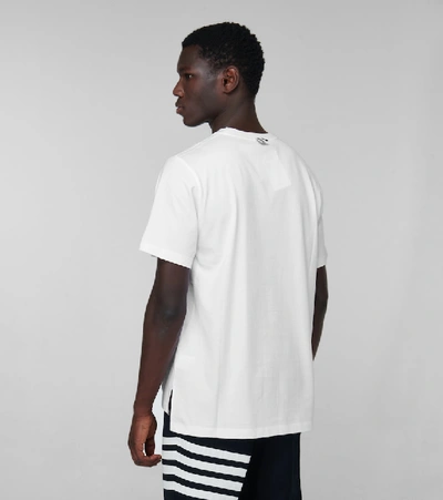 Thom Browne Navy Blue Medium Weight Cotton Jersey T-shirt In Multi