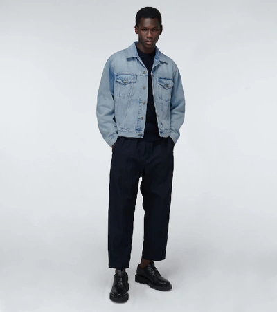 Shop Gucci Washed Denim Jacket In Blue