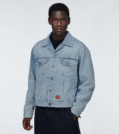 Shop Gucci Washed Denim Jacket In Blue