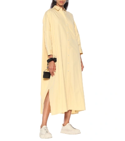 Shop Jil Sander Cotton Poplin Shirt Dress In Yellow