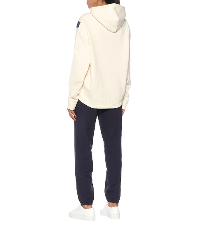 Shop Tory Sport French Terry Cotton Hoodie In Beige