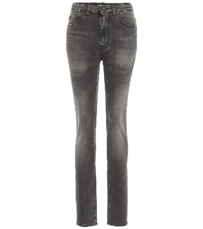 Shop Saint Laurent High-rise Skinny Jeans In Grey