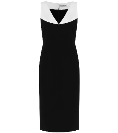 Shop Givenchy Colorblocked Cady Midi Dress In Black