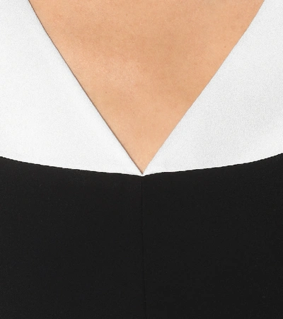 Shop Givenchy Colorblocked Cady Midi Dress In Black