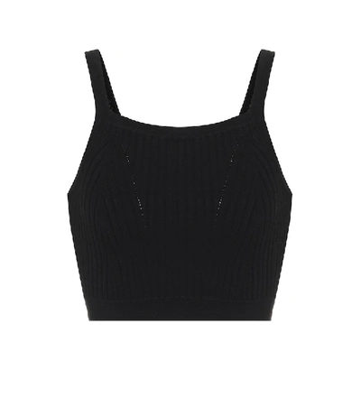 Shop Live The Process Ribbed-knit Crop Top In Black