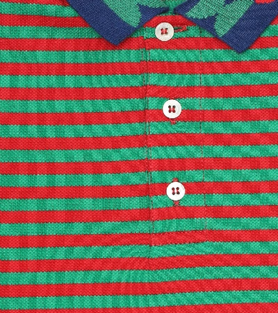 Shop Gucci Striped Cotton Polo Shirt In Multicoloured