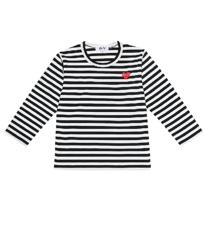 Shop Comme De Garçons Play Comme Des Garçons Play Kids Striped Cotton Jersey T-shirt In Black
