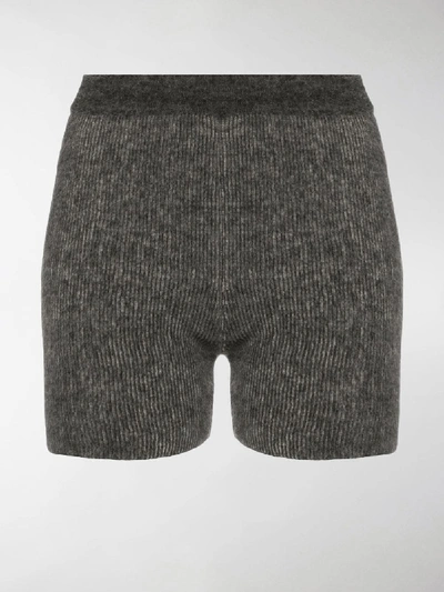 Shop Jacquemus Arancia Knitted Shorts In Grey