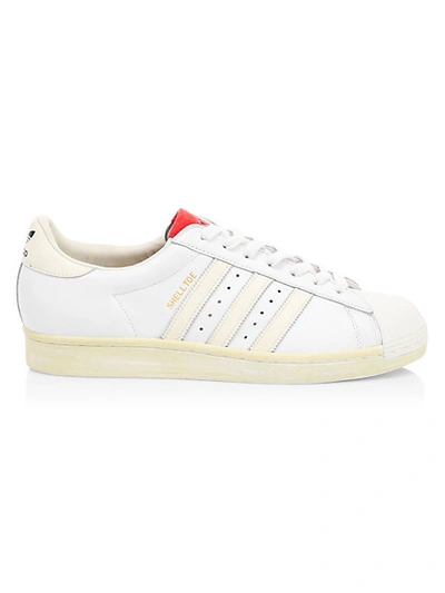 Shop Adidas Originals Shell-toe Leather Sneakers In White