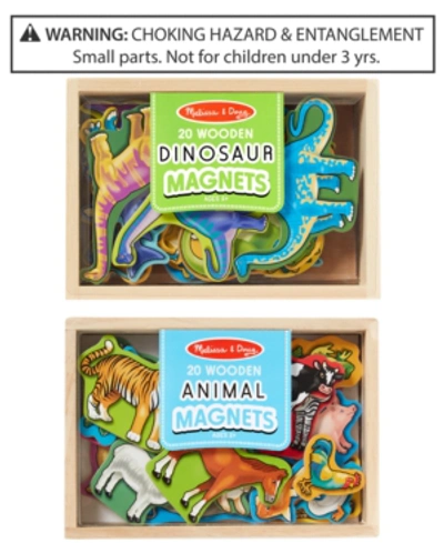 Shop Melissa & Doug 2-pk. Wooden Animals & Dinosaurs Magnets In No Color