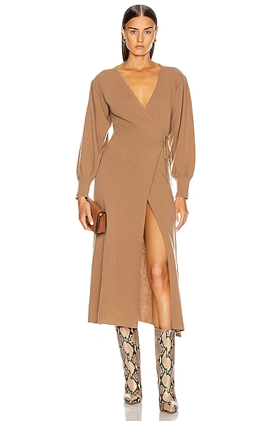 Shop Andamane Eleanor Cashmere Dress In Beige