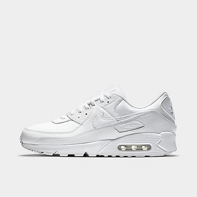 Nike Air Max 90 Leather And Textile Trainers In White/white/white | ModeSens