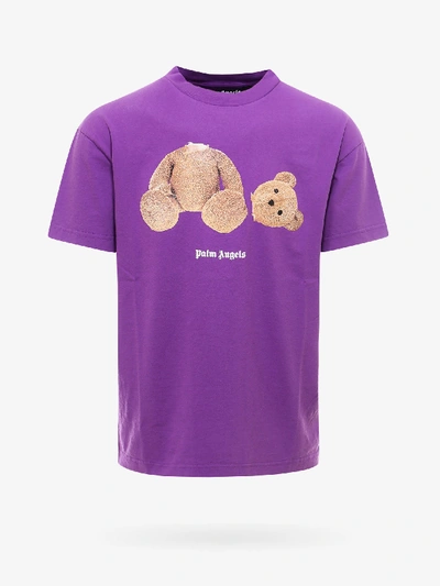 Shop Palm Angels T-shirt In Purple