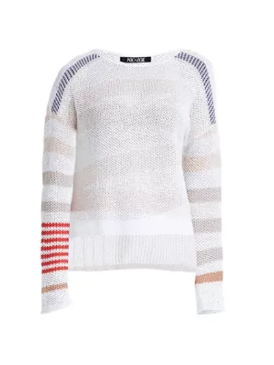 Shop Nic + Zoe Cannon Knit Striped Sweater In Neutral Multi