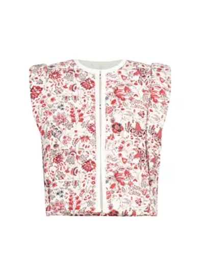 Shop Isabel Marant Adiena Floral Printed Jacket In Ecru