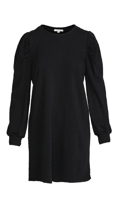 Shop Z Supply Puff Sleeve Sweatshirt Dress In Black