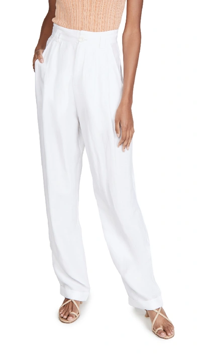 Shop Ronny Kobo Ginevra Linen Pants In White