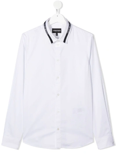 Shop Emporio Armani Long-sleeve Shirt In White