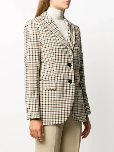Michael Michael Kors Checked Single-breasted Blazer In Brown