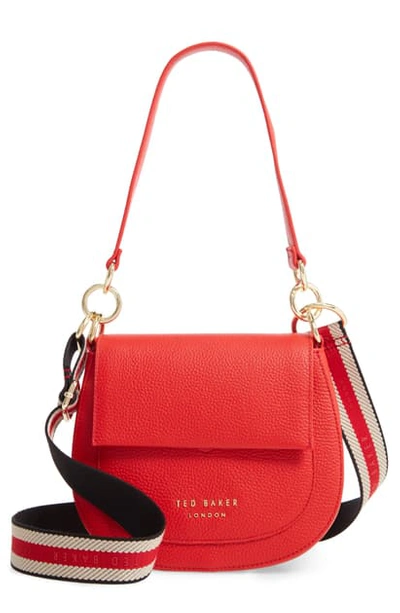 Shop Ted Baker Amali Leather Crossbody Bag In Red