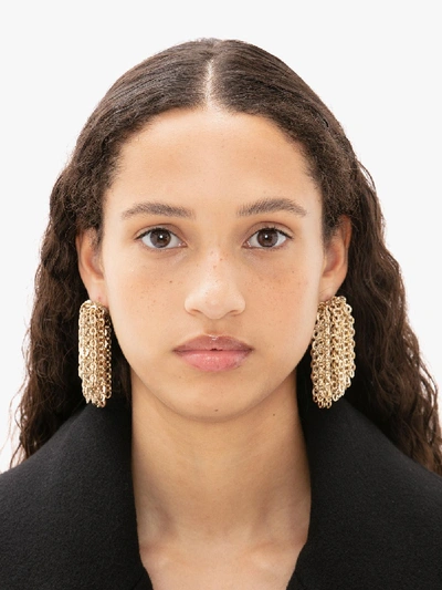 Shop Jw Anderson Chain Tassel Earrings In Gold
