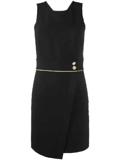 Shop Patrizia Pepe Shift Wrap Dress In Black