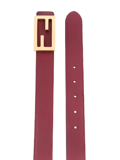 Shop Fendi Leather Belt In Red
