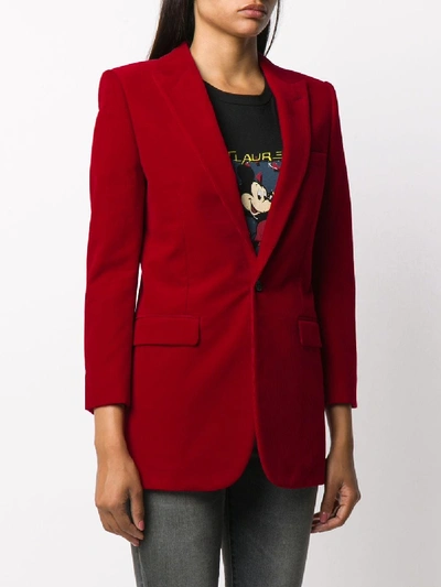 Shop Saint Laurent Cotton Silk Jacket In Red