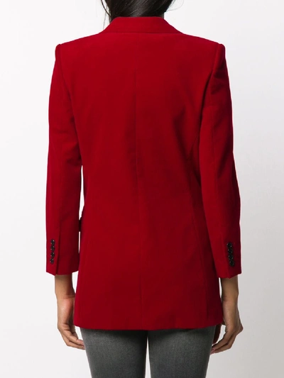 Shop Saint Laurent Cotton Silk Jacket In Red