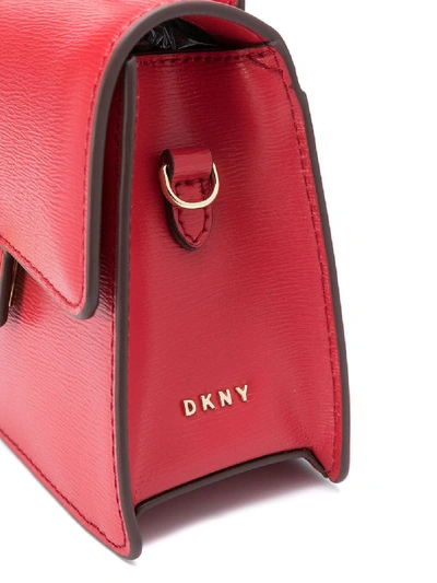 Shop Dkny Jojo Mini Leather Bag In Red