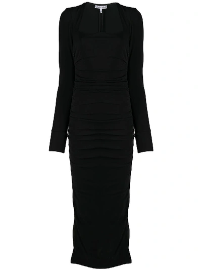 Shop Ganni Jersey Dress In Black