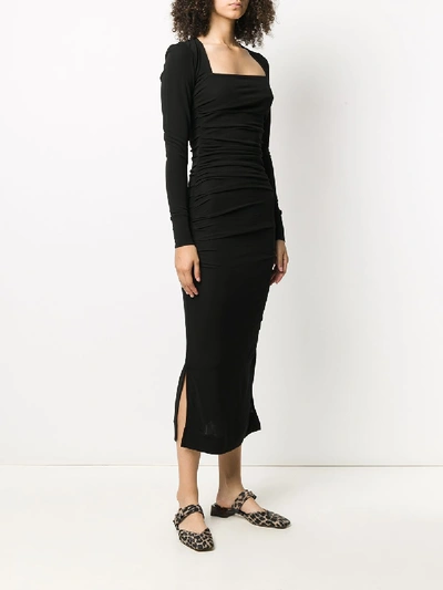 Shop Ganni Jersey Dress In Black