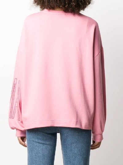 Shop Emporio Armani Cotton Sweatshirt With Logo In Pink