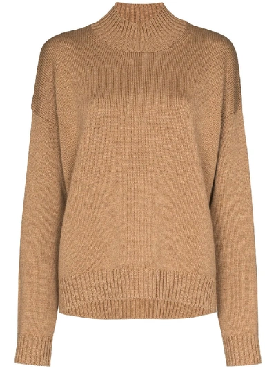 Shop Ganni Wool Sweater In Brown