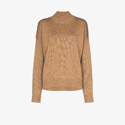 Shop Ganni Wool Sweater In Brown